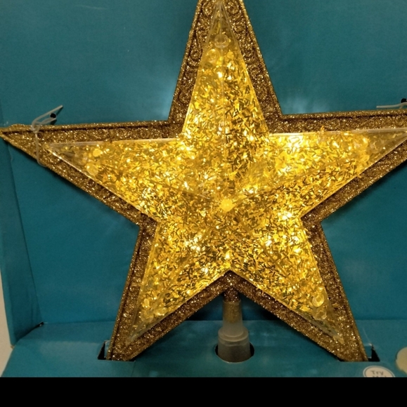 Holiday Time 10.75-inch LED Gold Star Christmas Tree Topper with 18 Lights - Picture 3 of 4